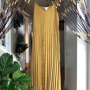 Club Monaco Strappy Pleated Maxi Dress in Marigold